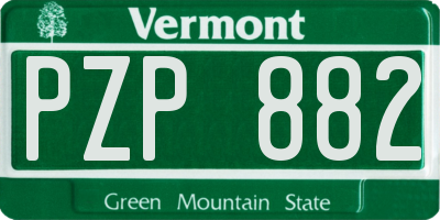 VT license plate PZP882