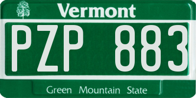 VT license plate PZP883