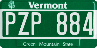 VT license plate PZP884