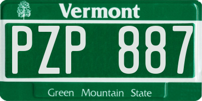 VT license plate PZP887