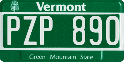 VT license plate PZP890