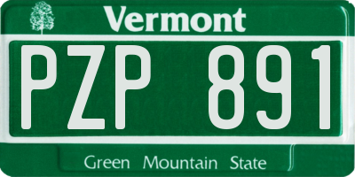 VT license plate PZP891