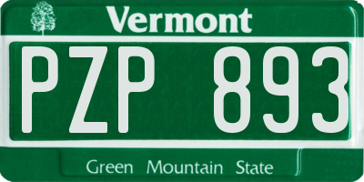 VT license plate PZP893