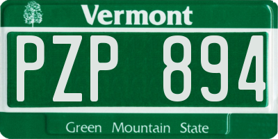 VT license plate PZP894