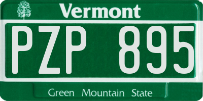 VT license plate PZP895
