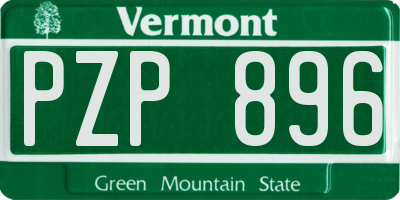 VT license plate PZP896