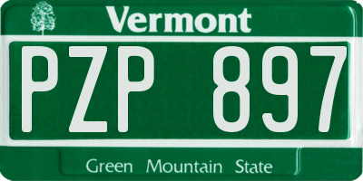 VT license plate PZP897