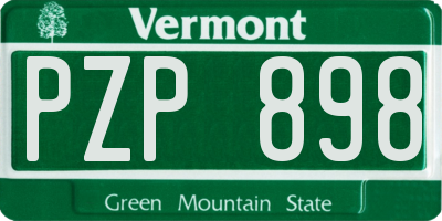 VT license plate PZP898
