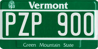 VT license plate PZP900