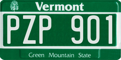 VT license plate PZP901