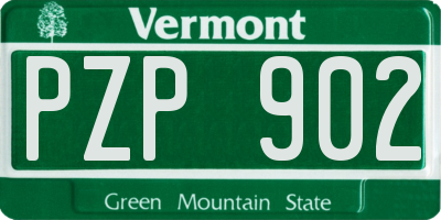 VT license plate PZP902