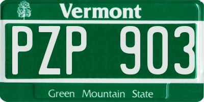 VT license plate PZP903