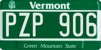 VT license plate PZP906