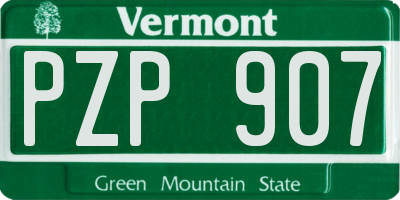 VT license plate PZP907