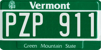 VT license plate PZP911