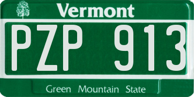 VT license plate PZP913