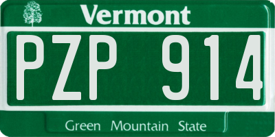 VT license plate PZP914