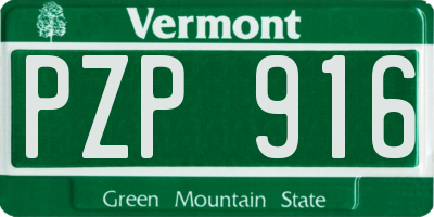 VT license plate PZP916