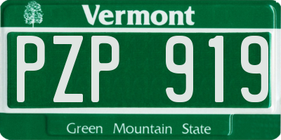 VT license plate PZP919
