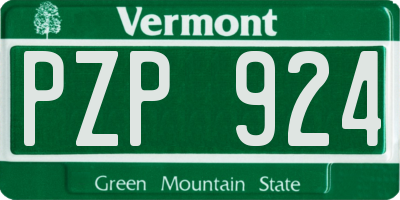 VT license plate PZP924