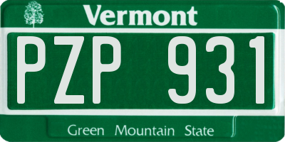 VT license plate PZP931