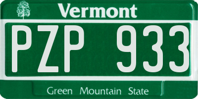 VT license plate PZP933
