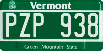 VT license plate PZP938