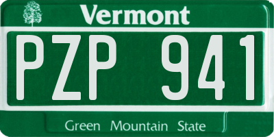 VT license plate PZP941