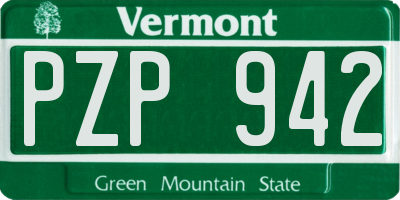 VT license plate PZP942