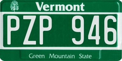 VT license plate PZP946