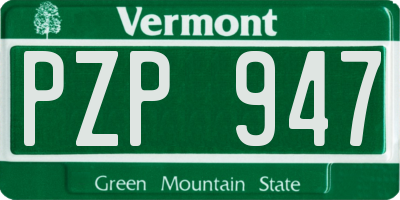 VT license plate PZP947
