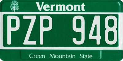 VT license plate PZP948