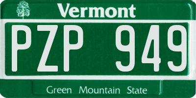 VT license plate PZP949