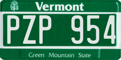 VT license plate PZP954