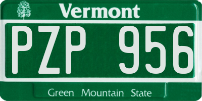 VT license plate PZP956
