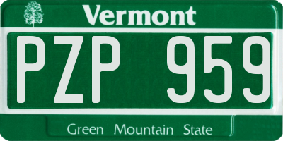 VT license plate PZP959