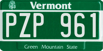 VT license plate PZP961