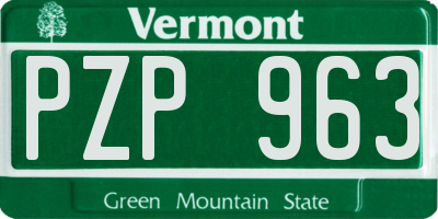 VT license plate PZP963