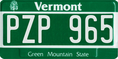 VT license plate PZP965