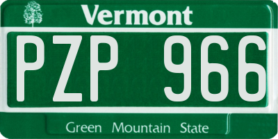 VT license plate PZP966