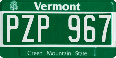 VT license plate PZP967
