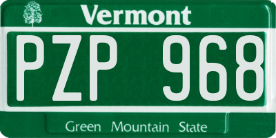 VT license plate PZP968