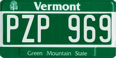 VT license plate PZP969