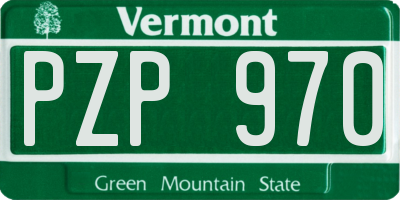 VT license plate PZP970