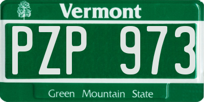 VT license plate PZP973
