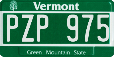 VT license plate PZP975