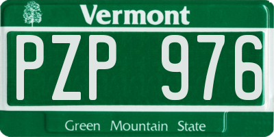 VT license plate PZP976