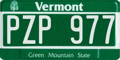 VT license plate PZP977