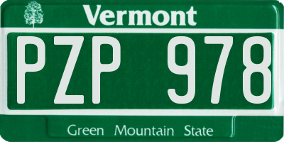 VT license plate PZP978