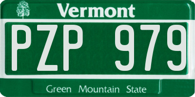 VT license plate PZP979